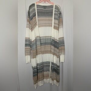 Joseph A. Longline Open Front Cardigan Neutral Color Lightweight See Measurement